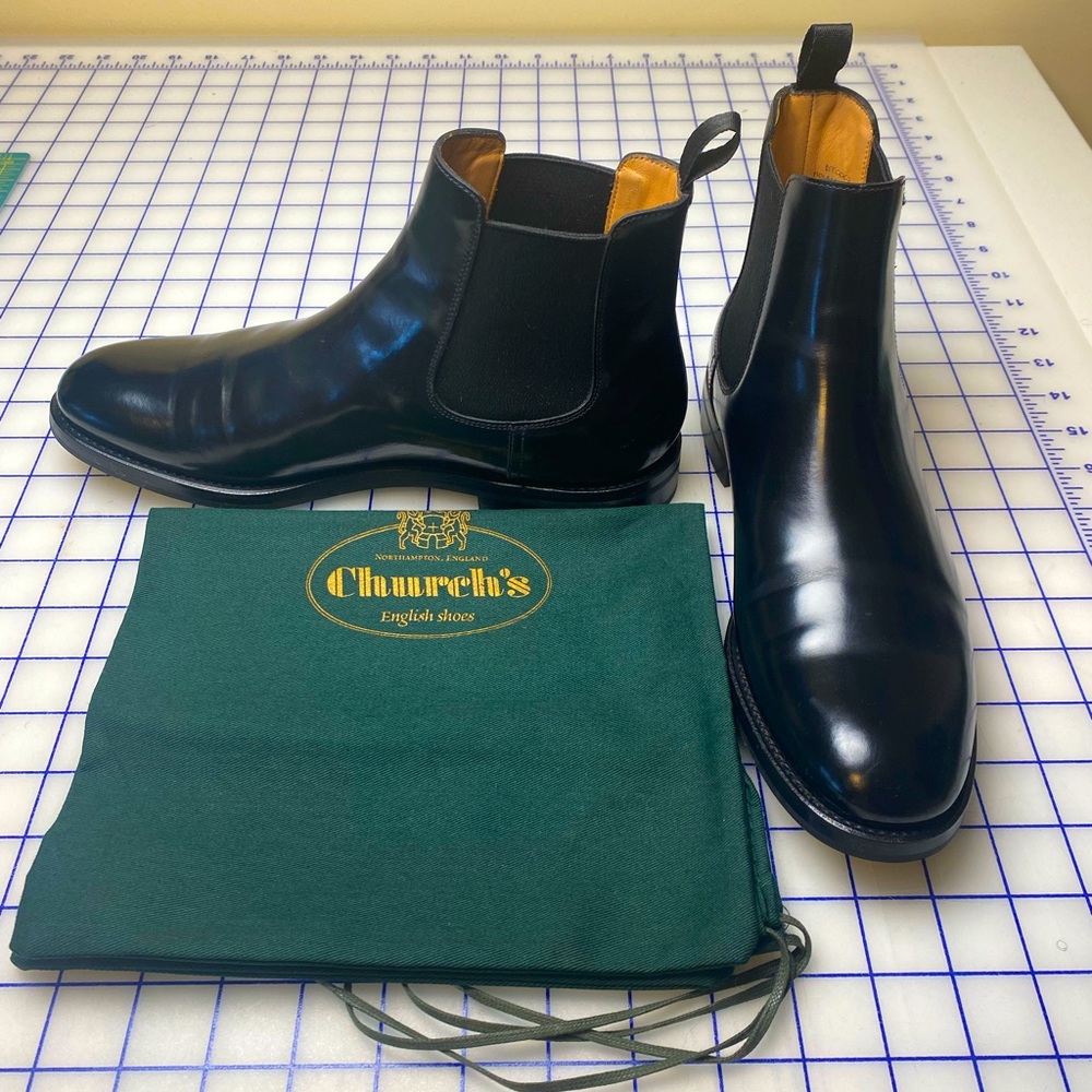 Church’s Monmouth Wg Chelsea boots. Black. Women’s size 38.5 (8.5 US)